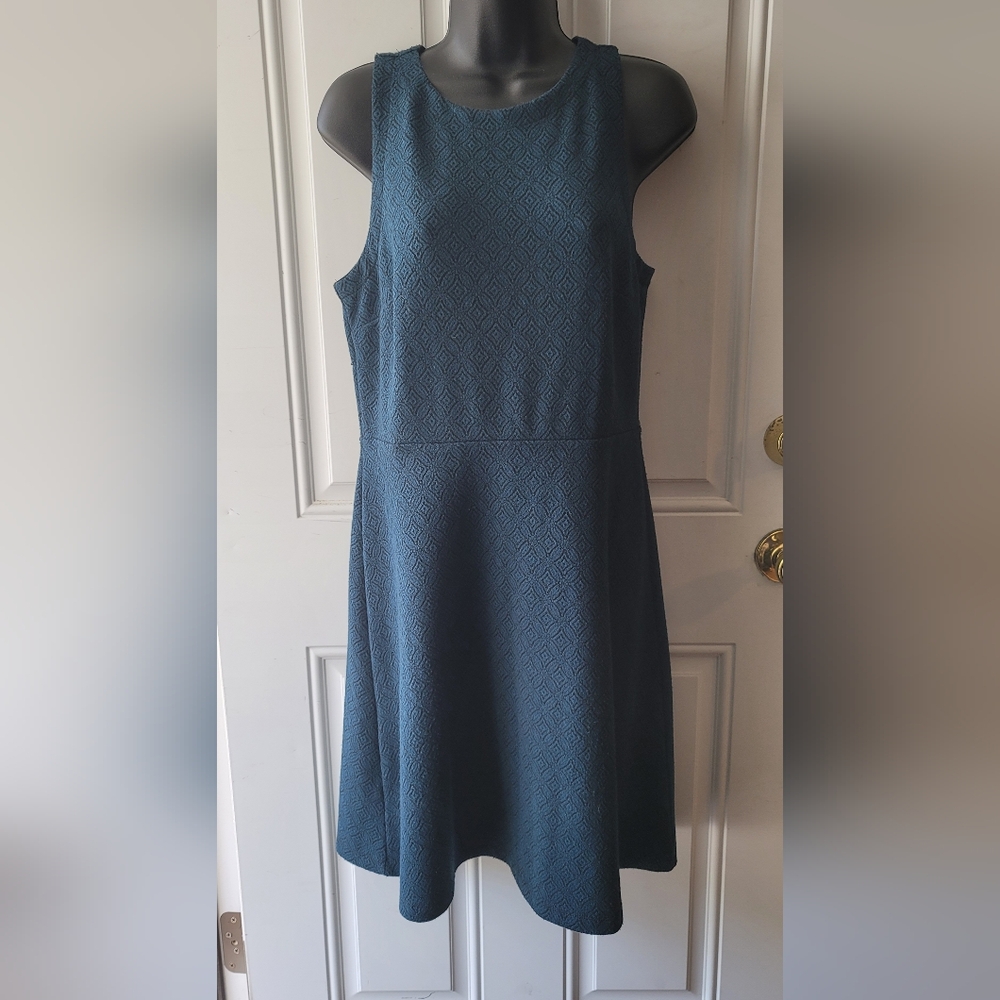 LOFT Blue Sleeveless A-line Midi Dress